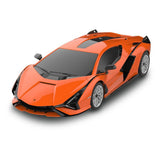 MASINA CU TELECOMANDA LAMBORGHINI SIAN PORTOCALIU CU SCARA 1 LA 24