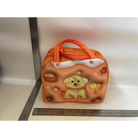 Geantă Frigorifică, Vivimall, cu Desene Animate 3D, Portabilă pentru Copii, de Prânz, din Pânză Oxford, 23x13x19 cm, Model Catelus, Maro - vivimall.ro