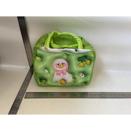 Geantă Frigorifică, Vivimall, cu Desene Animate 3D, Portabilă pentru Copii, de Prânz, din Pânză Oxford, 23x13x19 cm, Model Ratusca, Verde - vivimall.ro