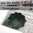 Jucarie decompresie, Stea 3D octogonala, maner spirala turn magic geometric, 17 cm, Negru Verde - vivimall.ro