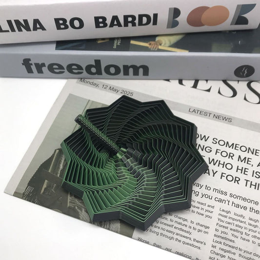 Jucarie decompresie, Stea 3D octogonala, maner spirala turn magic geometric, 17 cm, Negru Verde - vivimall.ro