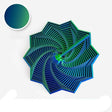 Jucarie decompresie, Stea 3D octogonala, maner spirala turn magic geometric, 17 cm, Verde Albastru - vivimall.ro