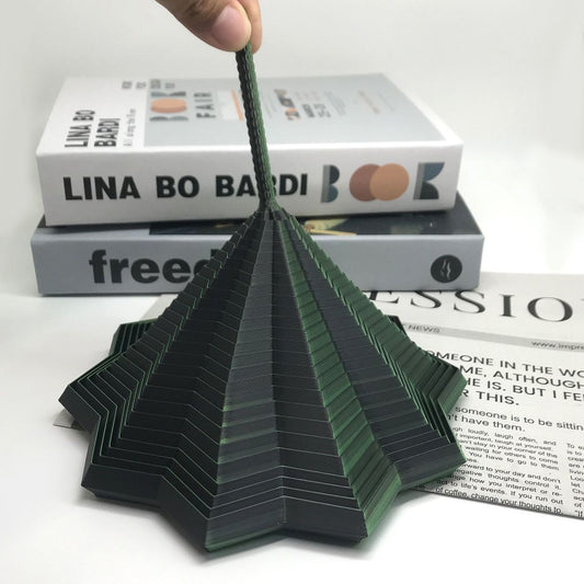 Jucarie decompresie, Stea 3D octogonala, maner spirala turn magic geometric, 8.6 cm, Negru Verde - vivimall.ro