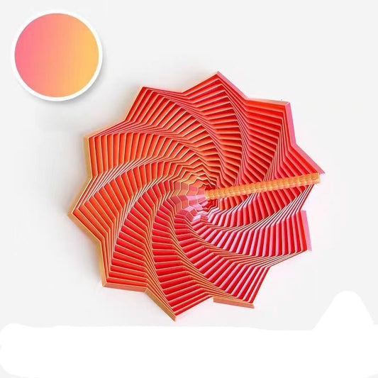 Jucarie decompresie, Stea 3D octogonala, maner spirala turn magic geometric, 11 cm, Roz Gold - vivimall.ro