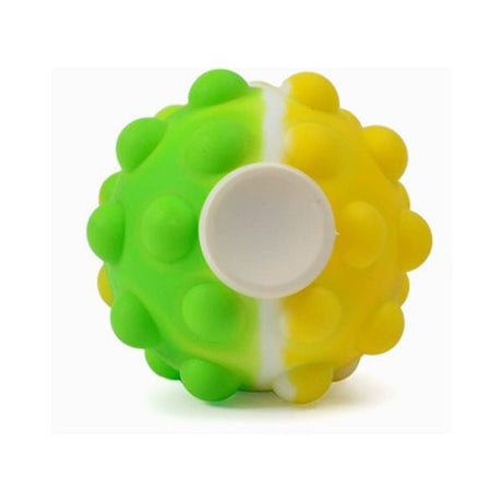 Fidget Spinner Pop It 3D Flippy model Verde, formă sferică 6 cm, vedere frontală