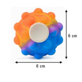 Fidget Spinner Pop It 3D Flippy portocaliu în mână, demonstrație rotire, jucărie anti-stres