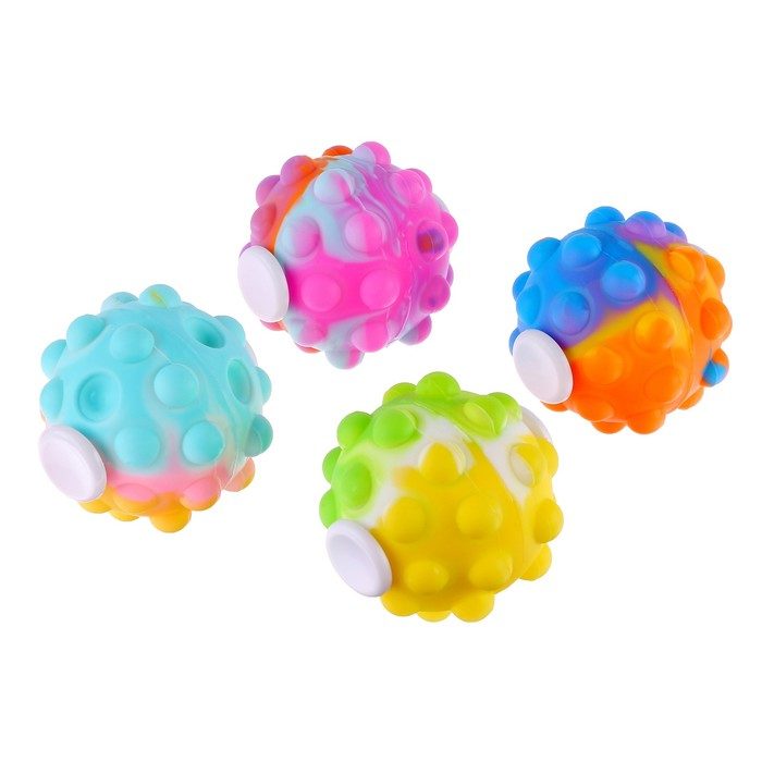 Fidget Spinner Pop It 3D Flippy portocaliu, vedere laterală, dimensiune 6 cm compact