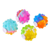 Fidget Spinner Pop It 3D Flippy portocaliu, vedere laterală, dimensiune 6 cm compact