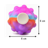 Detaliu textură silicon tactil Fidget Spinner Pop It 3D Flippy roz multicolor