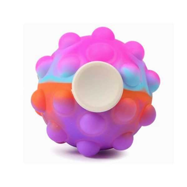 Fidget Spinner Pop It 3D Flippy minge senzorială roz 6 cm, vedere frontală, formă sferică