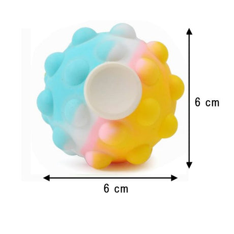 Jucărie antistres Flippy Pop It 3D formă de minge, detaliu textură silicon multicolor galben