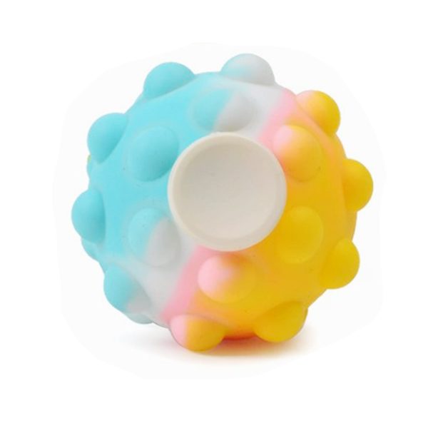 Fidget Spinner Pop It 3D Flippy galben, minge senzorială rotativă 6 cm, vedere frontală