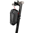 Borsetă bicicletă antisoc waterproof 3L din carbon negru, vedere frontală, prindere ghidon 4 puncte
