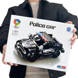 Set de Constructie Masina de Politie 4x4, Vivimall, 28x21cm, 243 de Piese, 6 ani, Negru - vivimall.ro