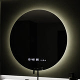 Oglinda Led Rotunda, 80Cm, Serenite Motionglow Marcello, Sistem Dezaburire, Ceas & Termometru - vivimall.ro