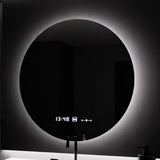 Oglinda Led Rotunda, 80Cm, Serenite Motionglow Marcello, Sistem Dezaburire, Ceas & Termometru - vivimall.ro