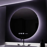 Oglinda Led Rotunda, 80Cm, Serenite Motionglow Marcello, Sistem Dezaburire, Ceas & Termometru - vivimall.ro