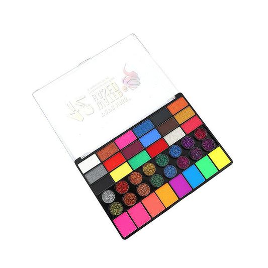 Paleta 42 Culori Vopsea de Fata, Vivimall, Pigment Fosforescent, Activare cu Apa, 20 x 14 x 1.6 cm, Multicolor - vivimall.ro