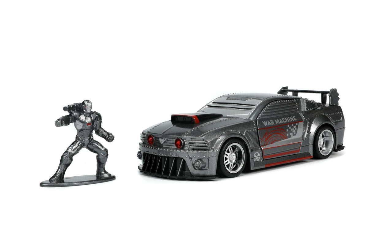 JADA MARVEL MASINUTA METALICA FORD MUSTANG SCARA 1:32 SI FIGURINA METALICA WAR MACHINE
