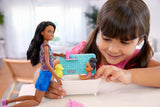 PAPUSA BARBIE MAMICA BRUNETA CU BEBELUS