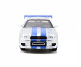 SET MASINUTE METALICE FAST & FURIOUS BRIAN'S NISSAN SKYLINE GT-R(BNR34) SCARA 1 LA 32