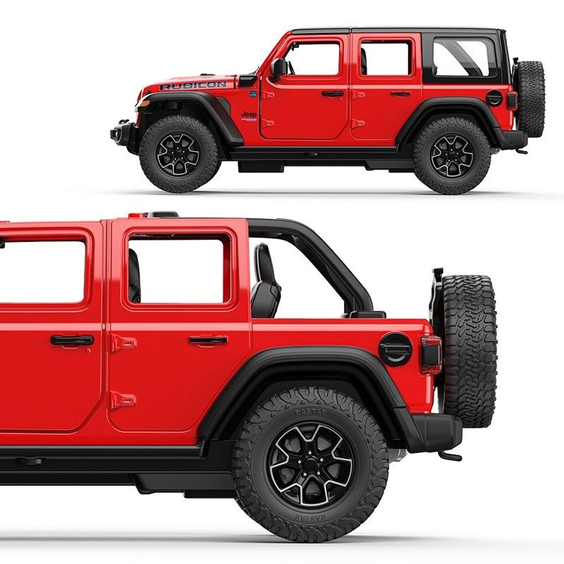 MASINUTA METALICA JEEP WRANGLER RUBICON 4XE ROSU SCARA 1 LA 24