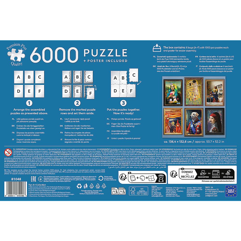 PUZZLE TREFL 6000 PREMIUM PLUS COLECTIE DE ARTA DISTRACTIVA CU POSTER INCLUS