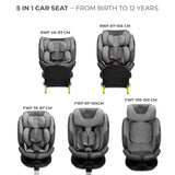 SCAUN AUTO KINDERKRAFT I-FIX, I-SIZE 40-150 CM, COOL GREY