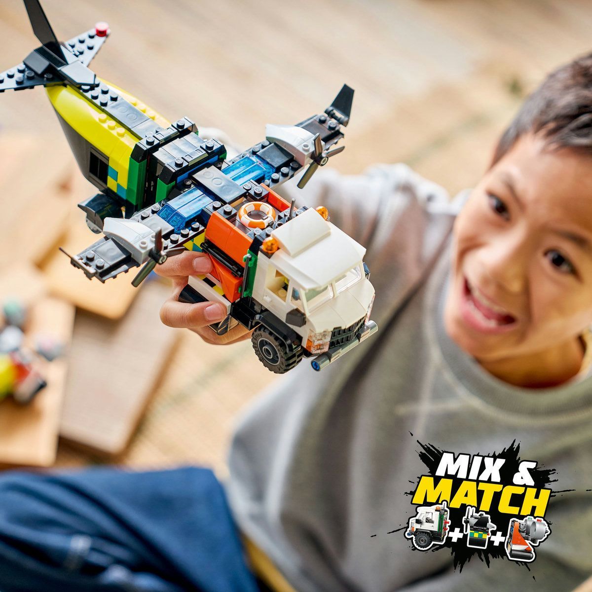 LEGO CITY AVION AUTOSPECIALA DE SERVICE SI AEROGLISOR IN VERSIUNI ADAPTATE 60505