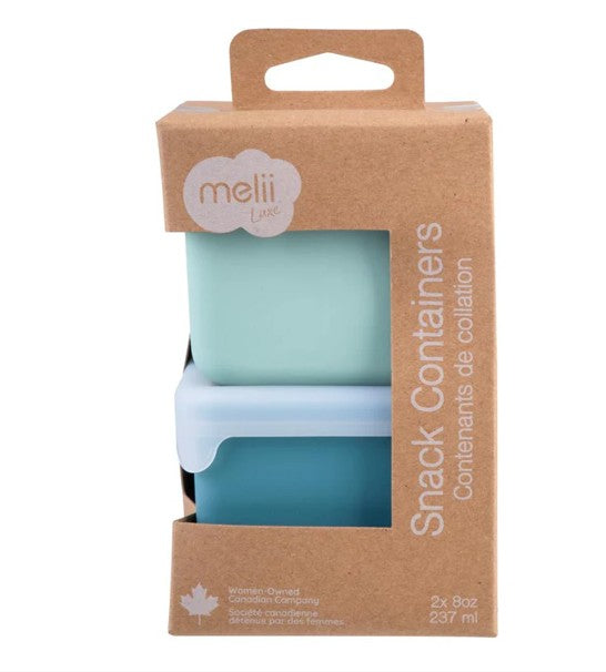 SET 2 RECIPIENTE SILICON, MELII, BLUE MINT