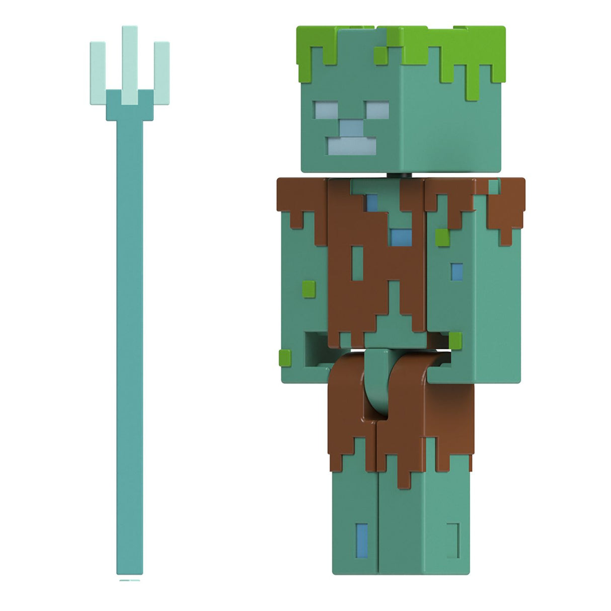 MINECRAFT CRAFT A BLOCK FIGURINA DROWNED 8CM