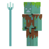 MINECRAFT CRAFT A BLOCK FIGURINA DROWNED 8CM