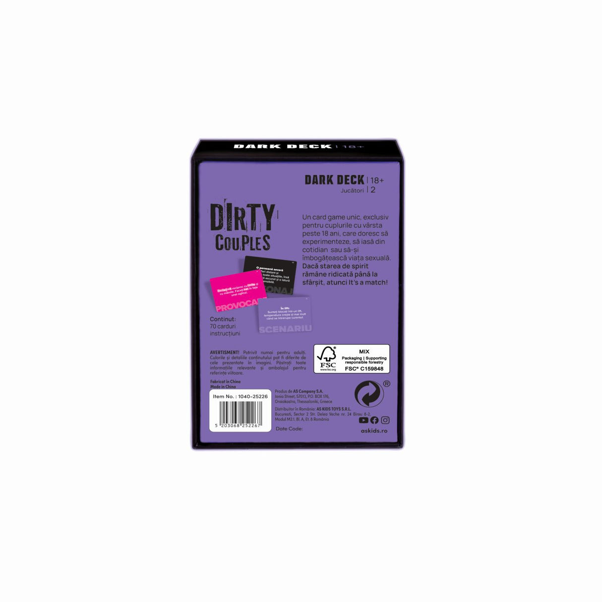 JOC DE CARTI DARK DECK DIRTY COUPLES IN LIMBA ROMANA
