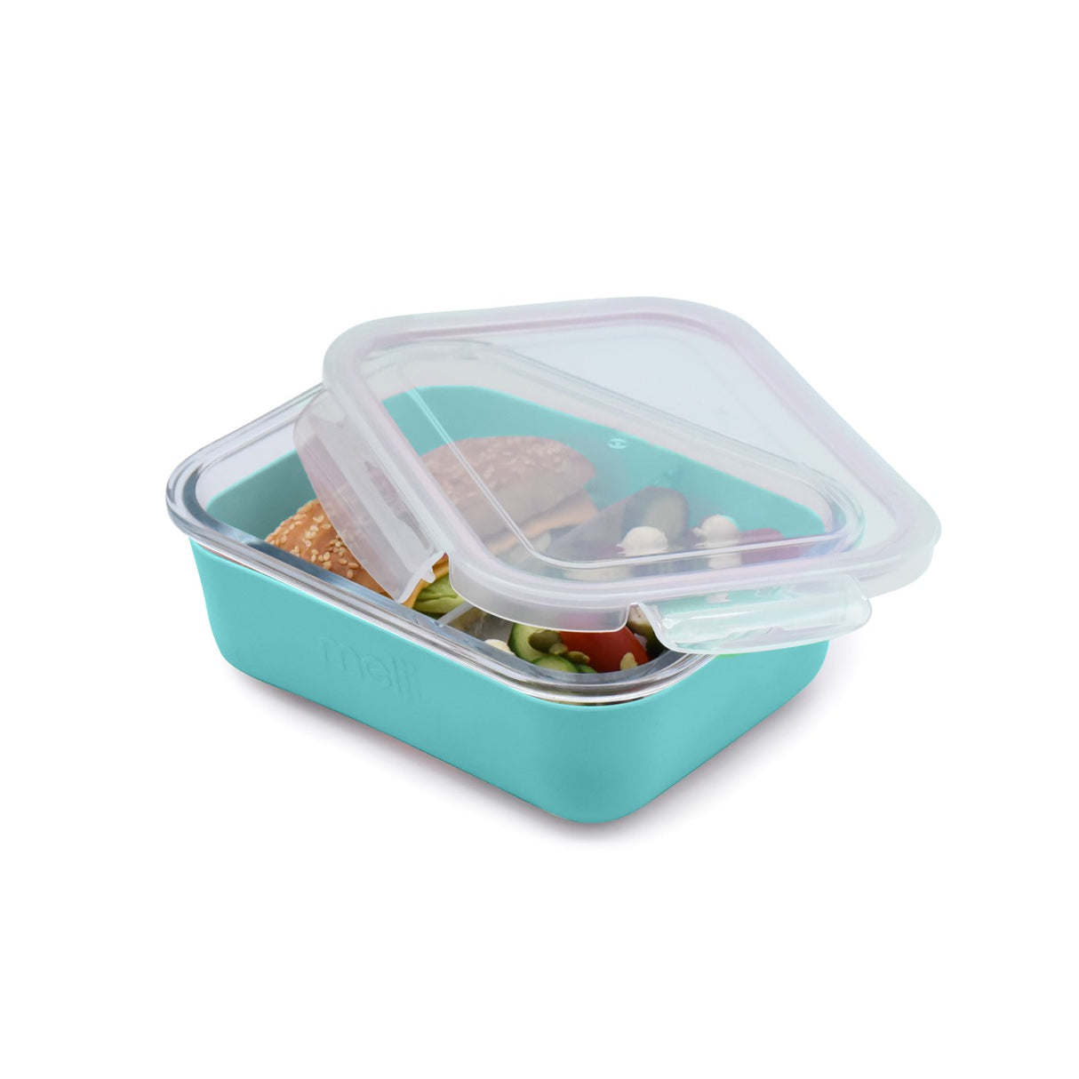 RECIPIENT STICLA 740 ML CU HUSA ANTIDERAPANTA SILICON MELII BLUE