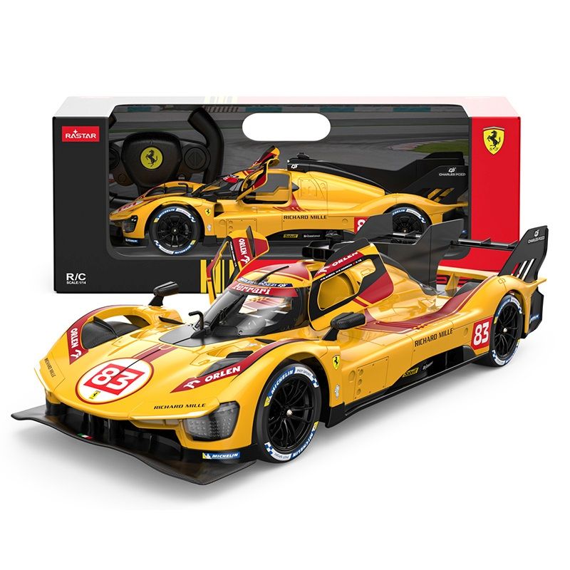 MASINA CU TELECOMANDA FERRARI 499P N83 GALBEN SCARA 1 LA 14