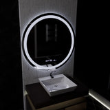 Oglinda Led Rotunda, 100Cm, Celeste Motionglow Marcello, Sistem Dezaburire, Ceas & Termometru - vivimall.ro