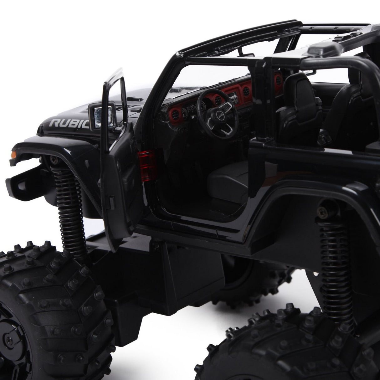 MASINA CU TELECOMANDA JEEP WRANGLER JL NEGRU CU SCARA 1 LA 14