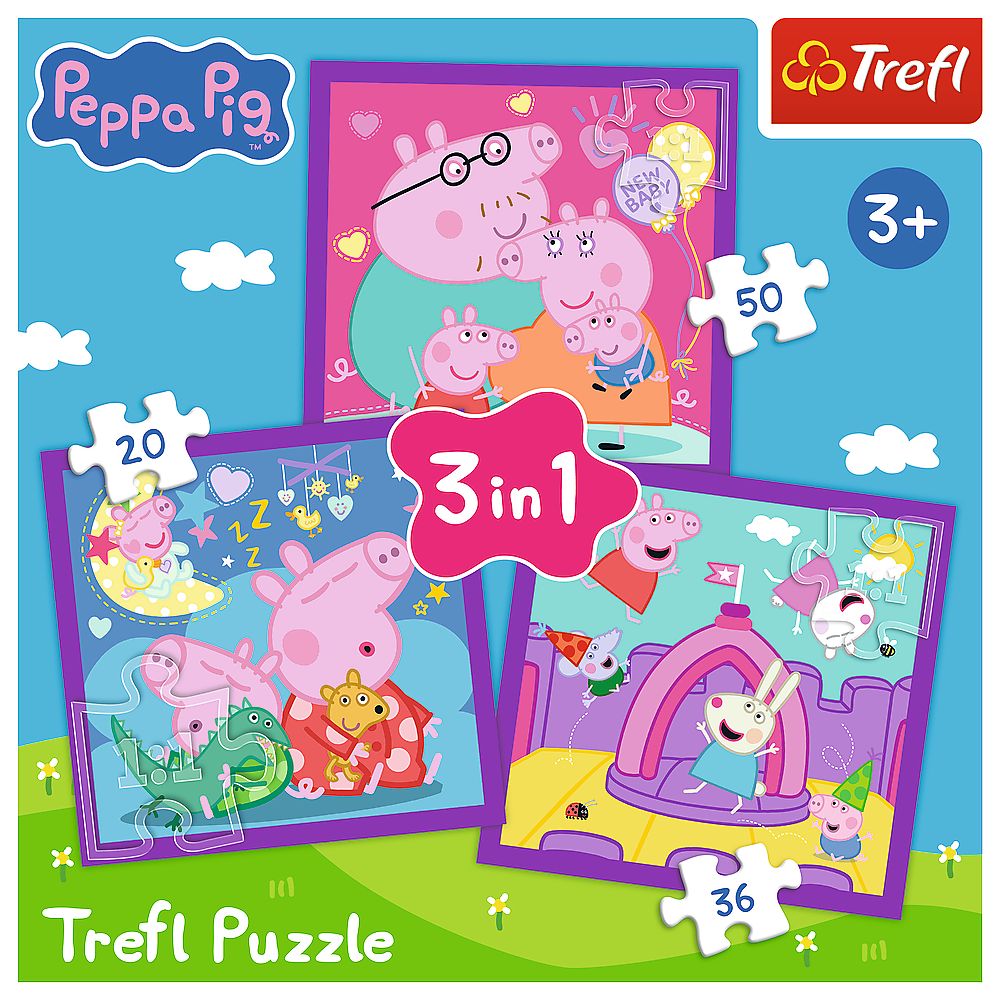 PUZZLE TREFL 3IN1 OBICEIURILE LUI PEPPA  PIG
