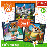 PUZZLE TREFL 3IN1 44 CATS PISICILE DRAGALASE
