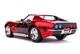 MASINUTA DIN METAL HARLEY QUINN 1969 CHEVY CORVETTE SCARA 1:24