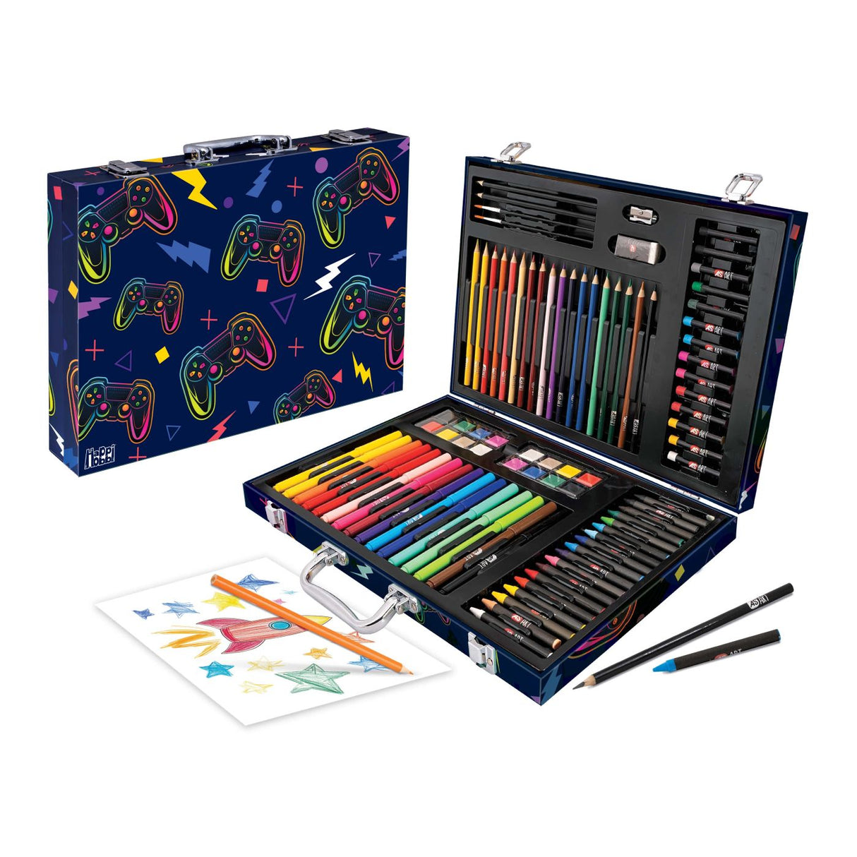 HAPPI HOBBI ART CASE SET DE DESEN DELUXE CU 100 DE ACCESORII JOC VIDEO