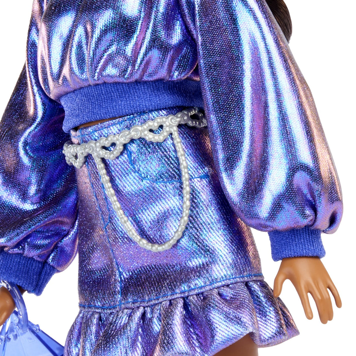 BARBIE DELUXE STYLE PAPUSA BARBIE ROCHIE ALBASTRU METALIZAT