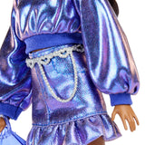 BARBIE DELUXE STYLE PAPUSA BARBIE ROCHIE ALBASTRU METALIZAT
