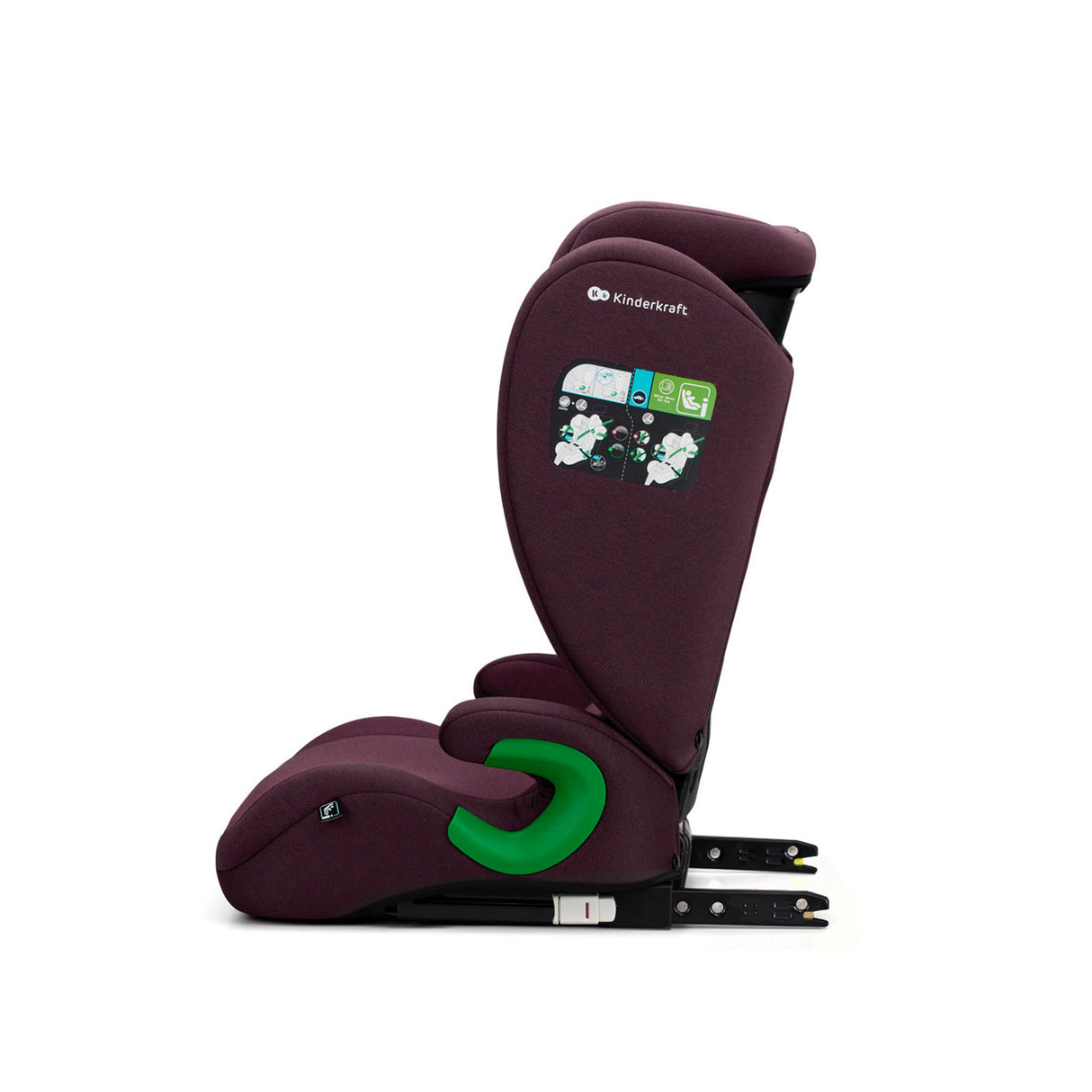 SCAUN AUTO KINDERKRAFT JUNIOR FIX2, I-SIZE 100-150 CM, CHERRY RED