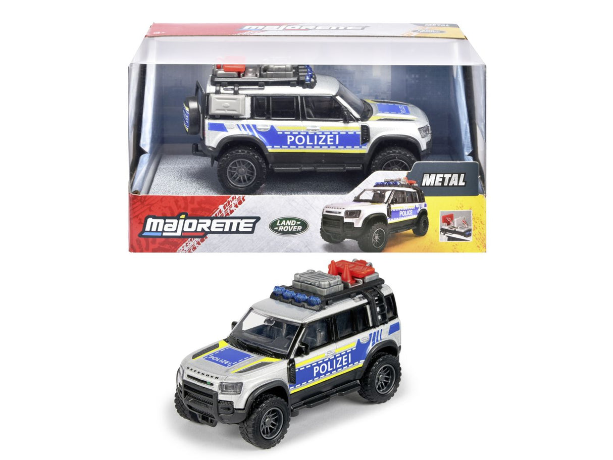 MAJORETTE MASINA METALICA DE POLITIE LAND ROVER DEFENDER SCARA 1 LA 43