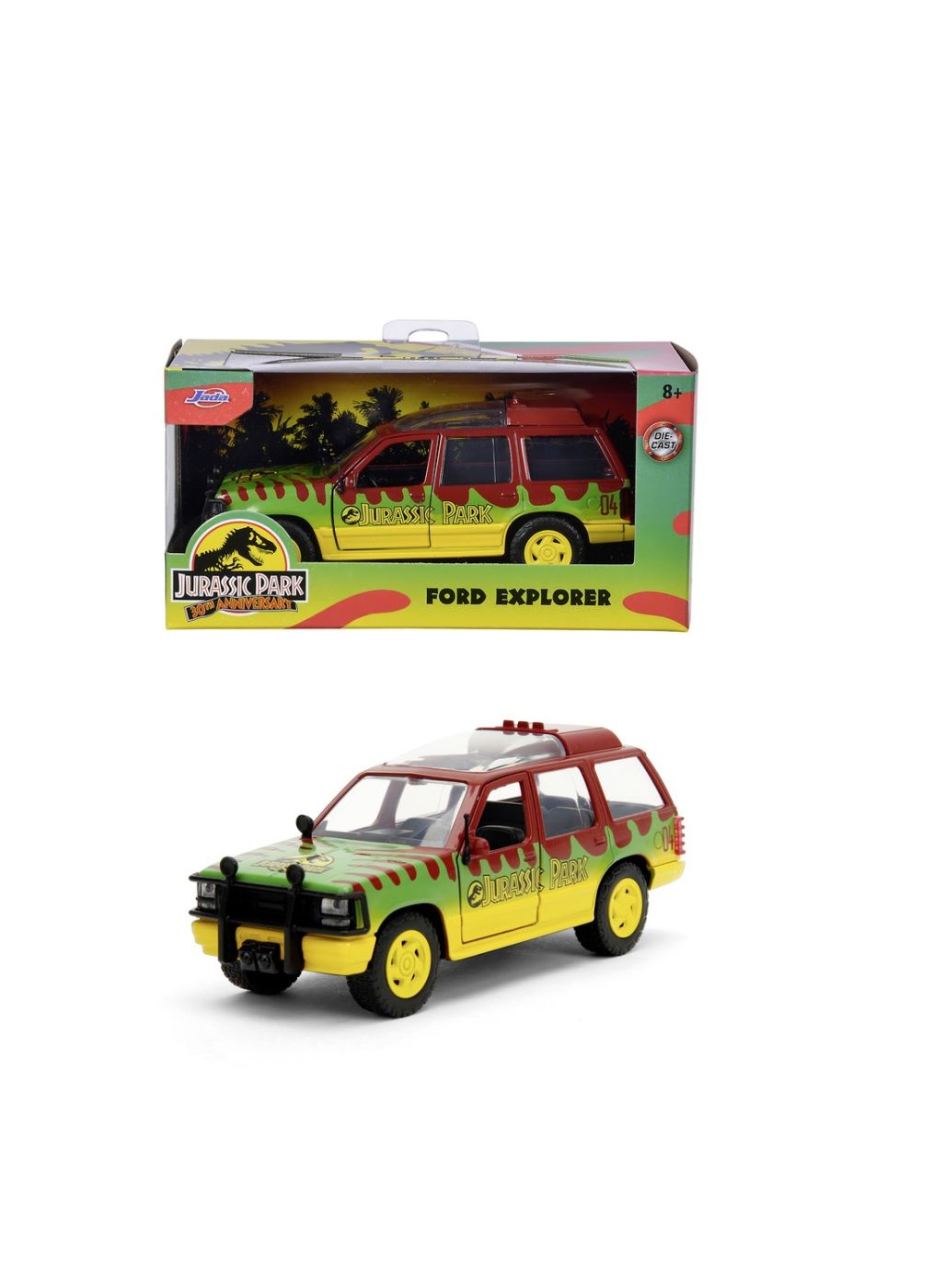 JADA JURASSIC WORLD 30TH ANNIVERSARY MASINUTA METALICA FORD EXPLORER 1993 SCARA 1 LA 32