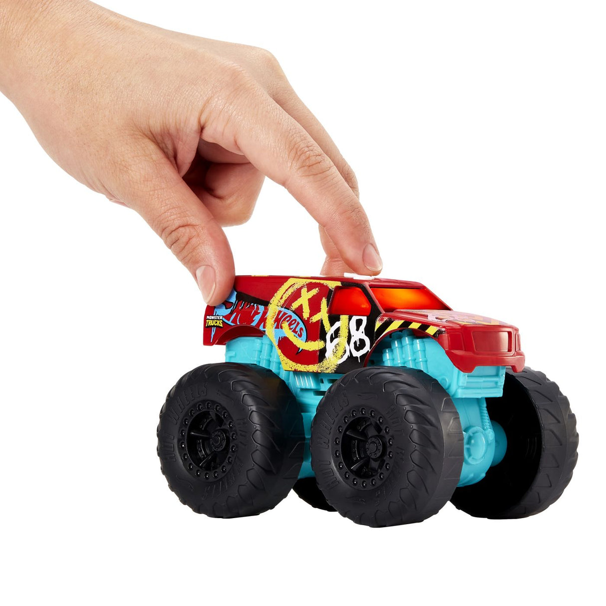 HOT WHEELS MONSTER TRUCK ROARIN WRECKERS DEMO DERBY CU FUNCTII SI SUNETE SCARA  1:43