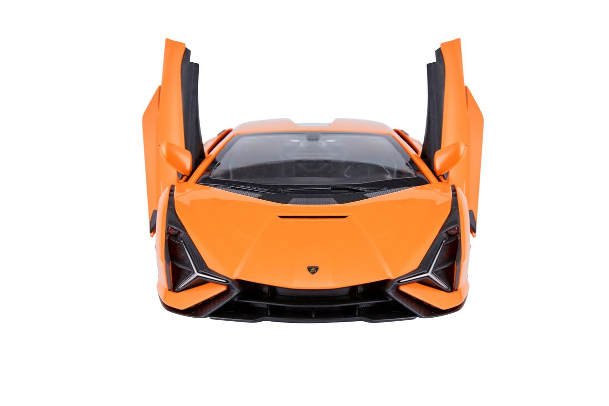 MASINA CU TELECOMANDA LAMBORGHINI SIAN PORTOCALIU CU SCARA 1 LA 14