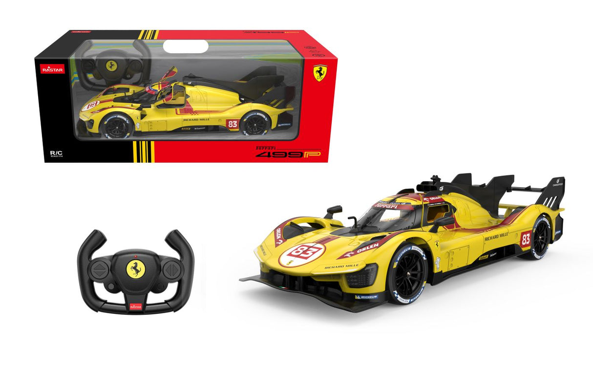 MASINA CU TELECOMANDA FERRARI 499P N83 GALBEN SCARA 1 LA 14