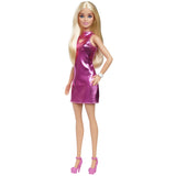 BARBIE PAPUSA BARBIE FASHIONISTAS BLONDA CU ROCHITA ROZ METALICA